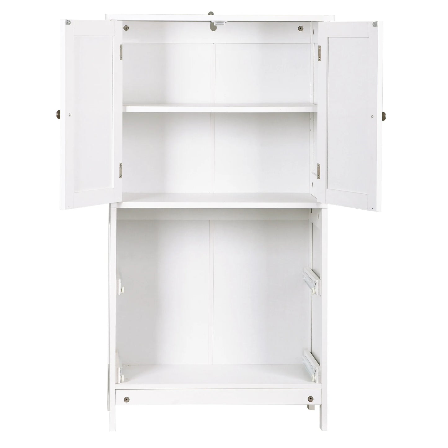 ZENSTYLE Freestanding MDF Bathroom Cabinet with 2 Drawers and Adjustable Shelf Extra Storage Space, White