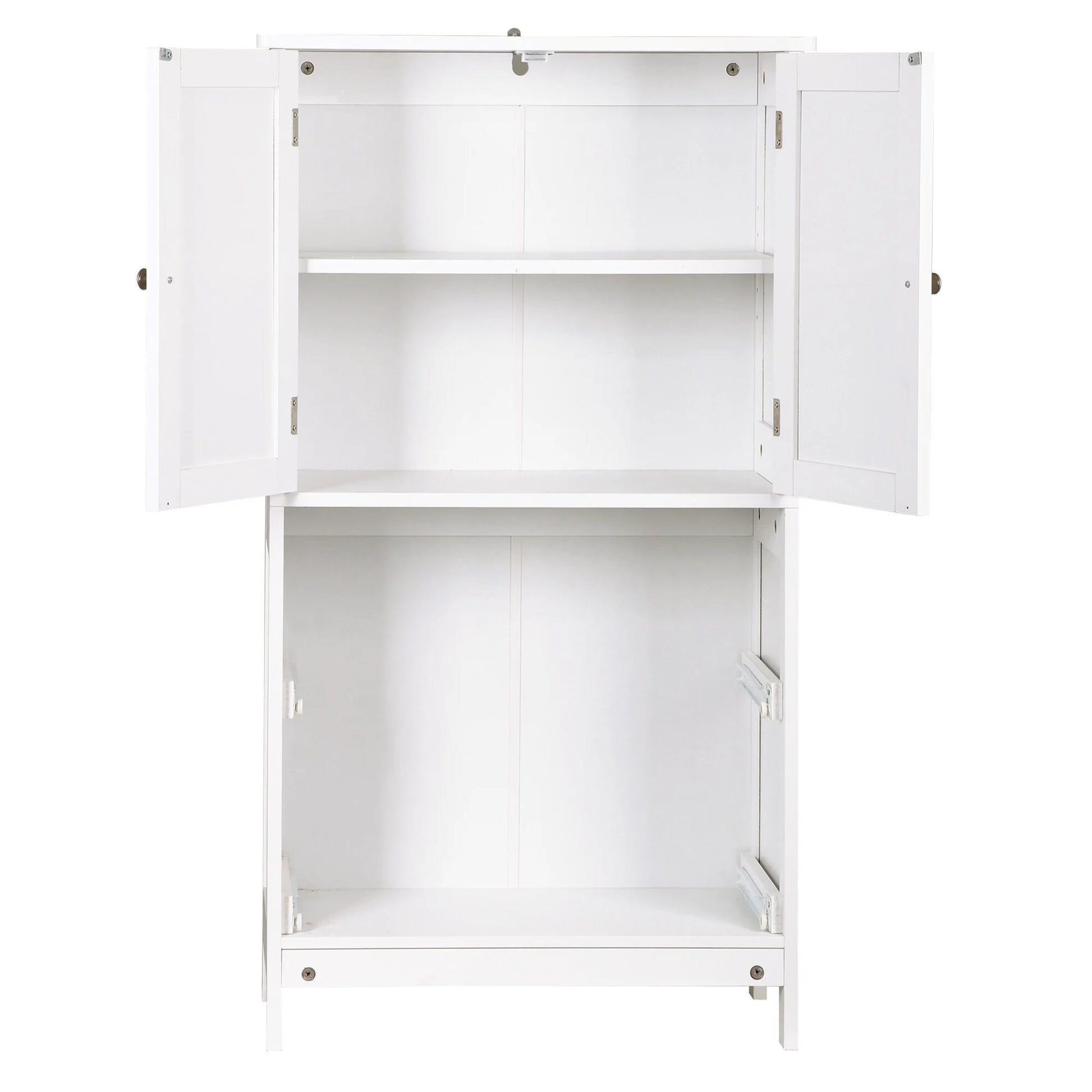 ZENSTYLE Freestanding MDF Bathroom Cabinet with 2 Drawers and Adjustable Shelf Extra Storage Space, White