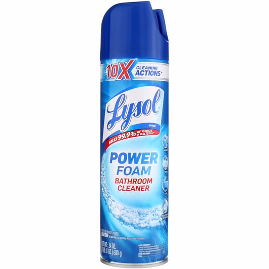 Lysol Brand 24 oz. Aerosol Spray Power Foam Bathroom Cleaner (Pack of 18)