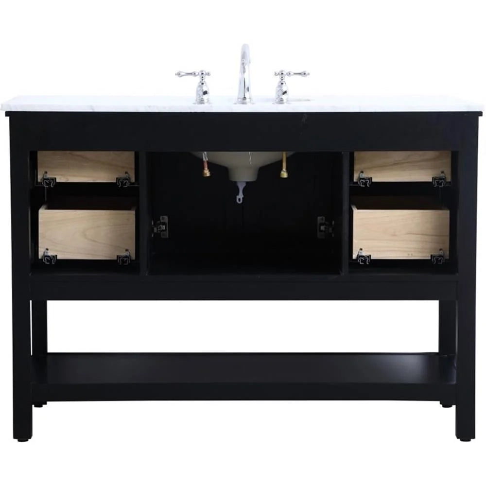 48 in. single bathroom vanity set in Black