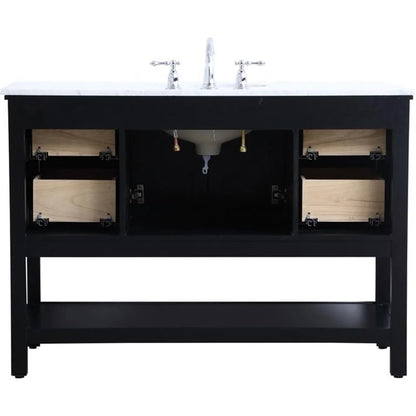 48 in. single bathroom vanity set in Black