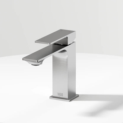 VIGO Dunn Single Handle Single-Hole Bathroom Faucet in Brushed Nickel