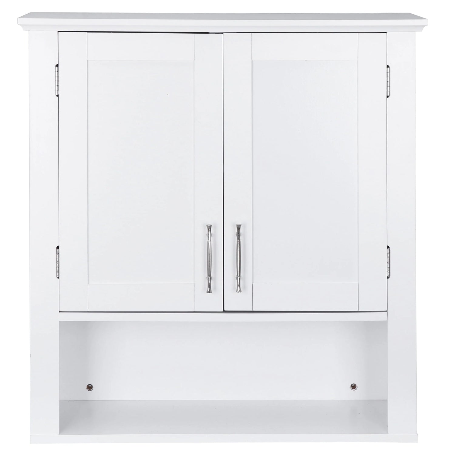 ZenSports 2-Door Bathroom Medicine Storage Wall Cabinet, Over-the-Toilet Adjustable Shelves 8" Width White