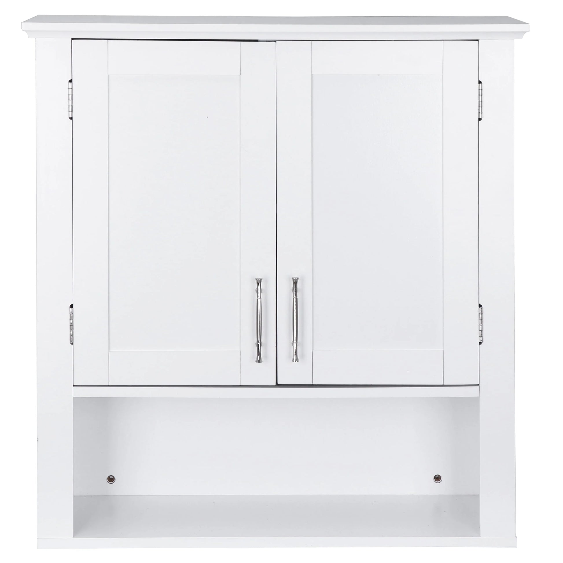 ZenSports 2-Door Bathroom Medicine Storage Wall Cabinet, Over-the-Toilet Adjustable Shelves 8" Width White
