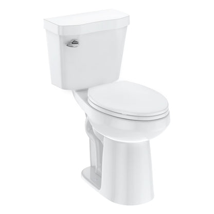 TROPOW Toilet, Two-Piece Toilet, ADA Toilet with Dual Flush, Elongated Toilets for Bathrooms with Soft Close Seat, Universal Height,White