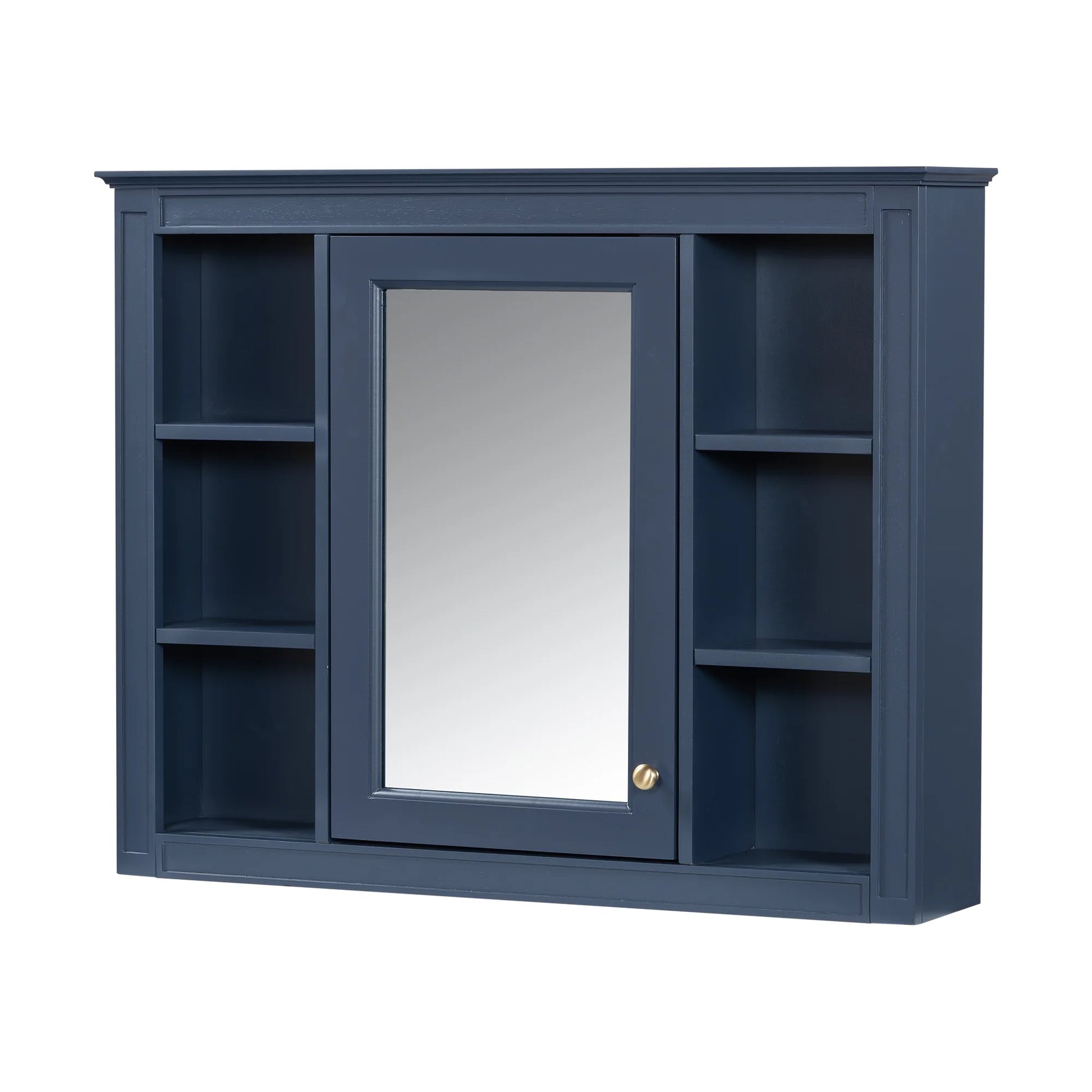 Euroco Wall Mounted Bathroom Mirror Cabinet �?Triple Door Vanity Storage with Concealed Shelves, Modern Design, Durable Construction, Easy Assembly