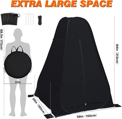 Shower Privacy Tent, 7FT Extra Large Pop Up Toilet Tent, Portable Outdoor Bathroom Shower Enclosure, Privacy Shelter for Changing Camping Hiking Beach Dressing, Fishing, UPF50+