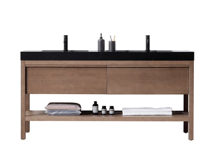 Bibury 72" Chestnut Oak Freestanding Bathroom Vanity