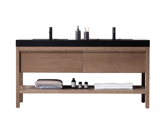 Bibury 72" Chestnut Oak Freestanding Bathroom Vanity