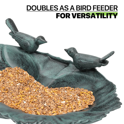 Magshion 28" Outdoor Garden Green Pedestal Bird Bath with Solar Pumb, for Patio Backyard Décor