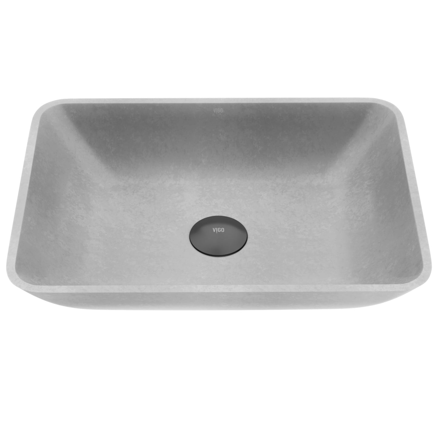 VIGO Duomo Gothic Gray Concreto Stone 18 in. L x 13 in. W x 4 in. H Rectangular Vessel Bathroom Sink