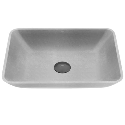 VIGO Duomo Gothic Gray Concreto Stone 18 in. L x 13 in. W x 4 in. H Rectangular Vessel Bathroom Sink