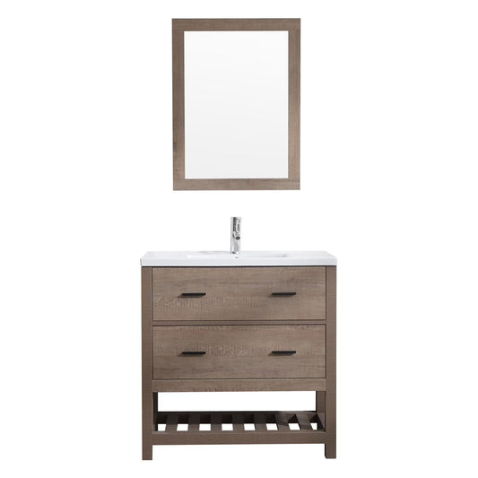 Wonline 32" PB Board Bathroom Vanity with Undermount Sink&Mirror