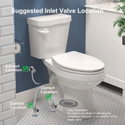 HOROW HWTT-E01S 1.28 GPF Elongated Ceramic Bathroom Toilet, Chair Height Floor Mounted Two-Piece