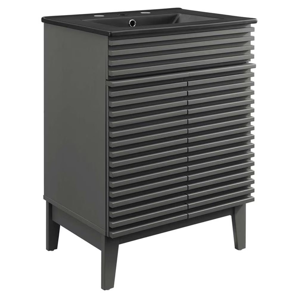 Modway Render 24" Bathroom Vanity in White Black
