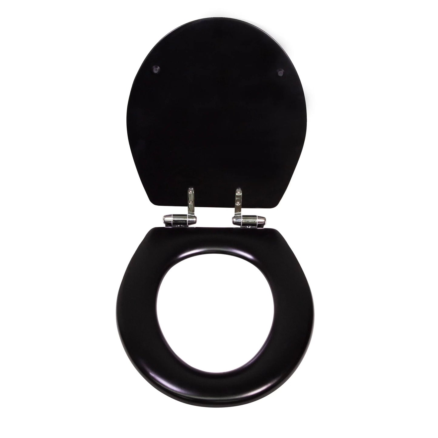 Dalton Toilet Seat Round Soft Close ??Black Rustic Wooden Round Standard Toilet Seat for Bathroom ??Design House, 561241-BLK