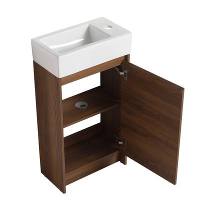 M optimized 18" Bathroom Vanity with Sink Freestanding Vanity Storage Cabinet with Soft Closing Doors Adjustable Shelf for Bathroom
