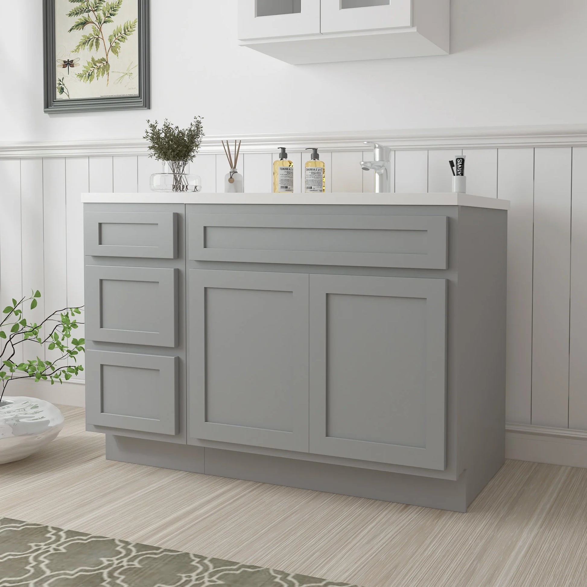 45 in. W x 21 in. D x 32.5 in. H Bath Vanity Cabinet without Top in Gray