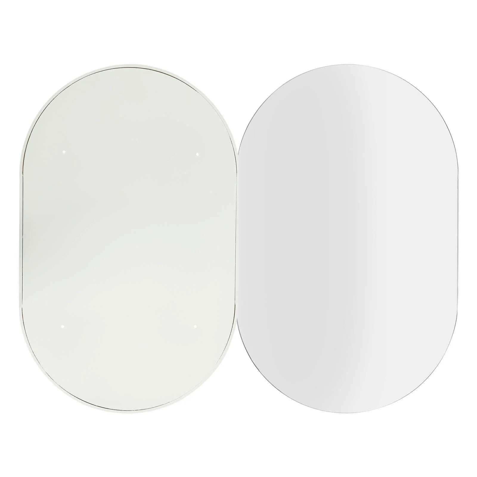 Fichiouy Bathroom Mirror Cabinet Oval Wall Mounted Cabinet Storage Cabinet with Mirror for Bathroom 19.76" x 30.82"