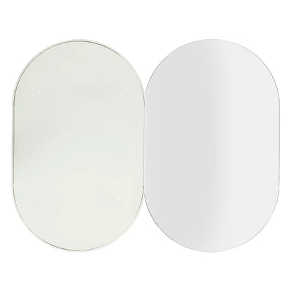 Fichiouy Bathroom Mirror Cabinet Oval Wall Mounted Cabinet Storage Cabinet with Mirror for Bathroom 19.76" x 30.82"