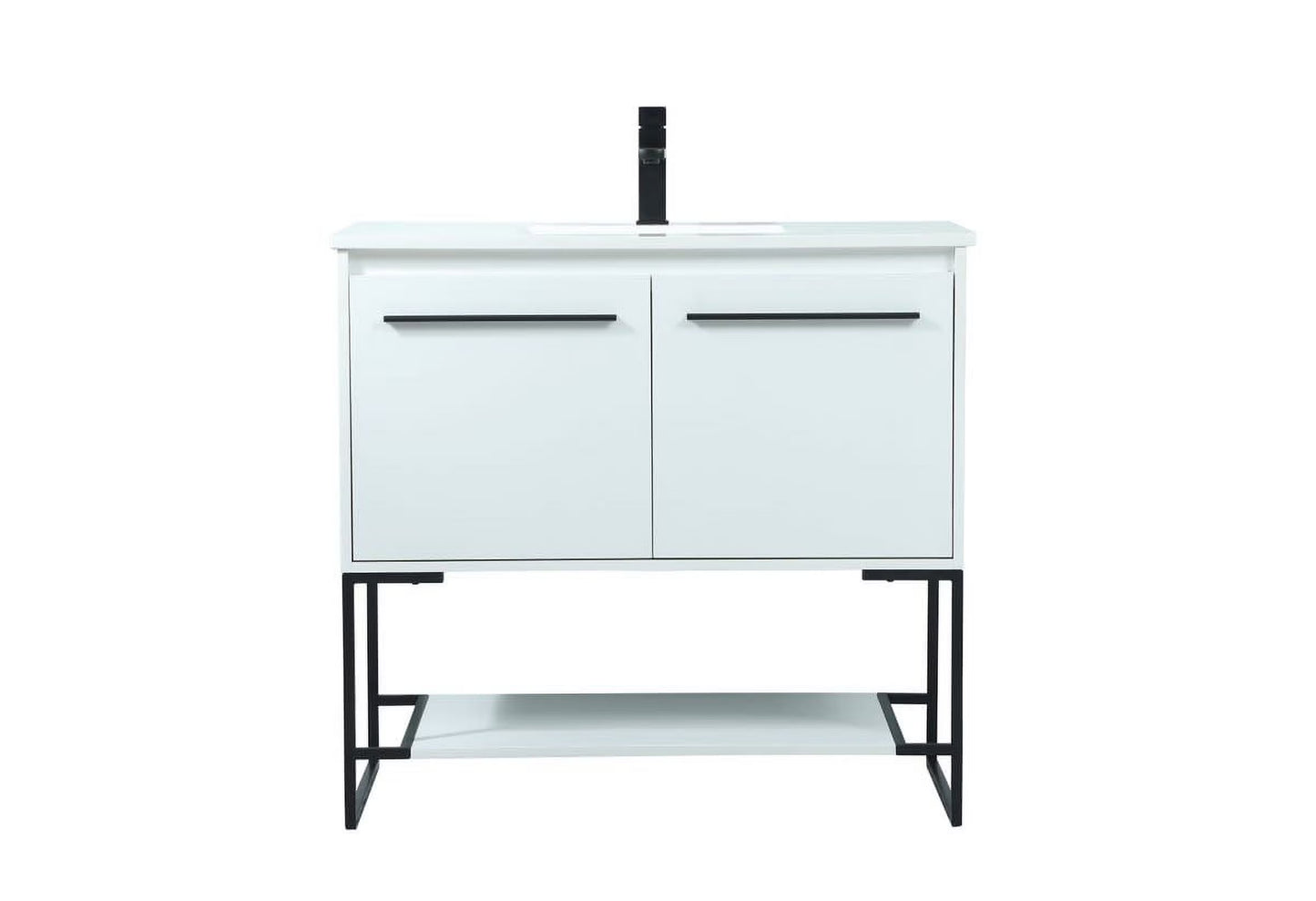 36 inch single bathroom vanity in white