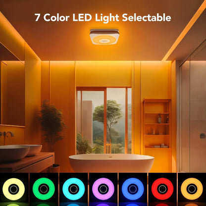 OREiN Bathroom Fan with Bluetooth Speaker, 110/160 CFM 1.0 Sones Bathroom Exhaust Fan with Light, 40W Shower Vent Fan with Light & Remote, 1500lm LED Light 2700K/4000K/6500K & Nightlight, Music Sync