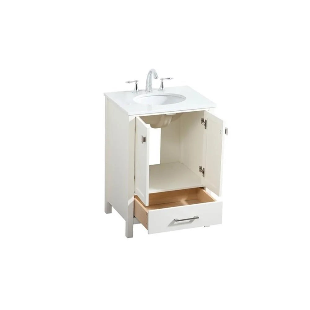 Elegant Kitchen and Bath 24 Inch Single Bathroom Vanity In White