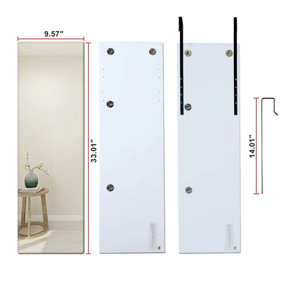 Organizedlife Decor Wall Mirror Frameless Mirror,2-Piece Set Free Combination Hanging Floor Mirrors Living Room Bathroom