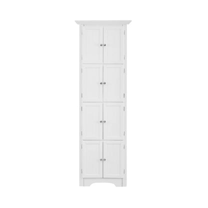 Freestanding Tall Storage Cabinet with 4 Doors and 4 Shelves, Large Bathroom Cabinet, Freestanding Kitchen Pantry Cabinet for Living Room, Kitchen, Dining Room, Office
