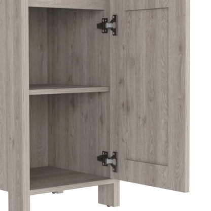 DUOSONG Medicine Cabinet Irvine, One External Shelf, Light Gray Finish Light Gray Particle Board Bath & Faucets Bathroom Storage