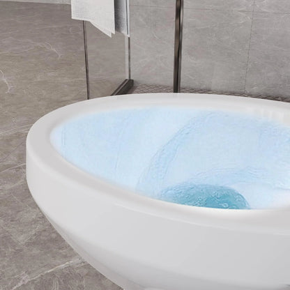 Huisuilinss Two-Piece Toilet,19"/21" Toilet,Elongated Toilet Round Toilet With Top Dual Flush/Side Flush,Soft Close Seat For Bathrooms