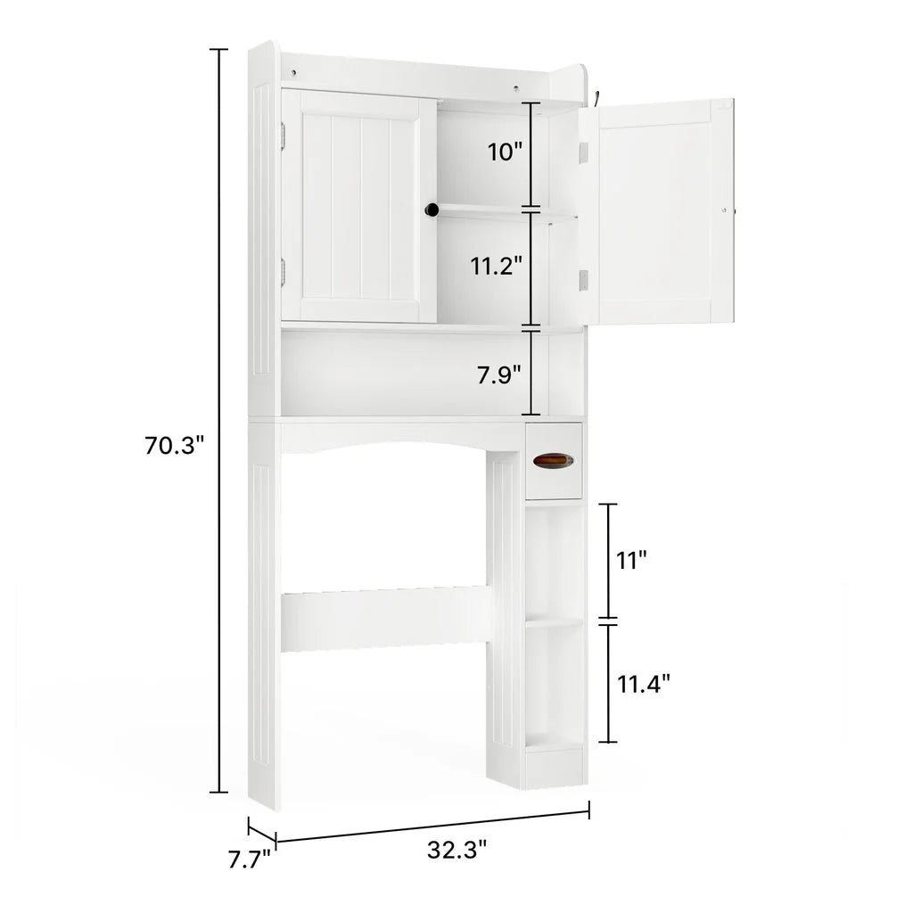 Aiho Over The Toilet Storage Cabinet, Bathroom Shelf Over Toilet, Bathroom Storage Cabinet Organizer - White