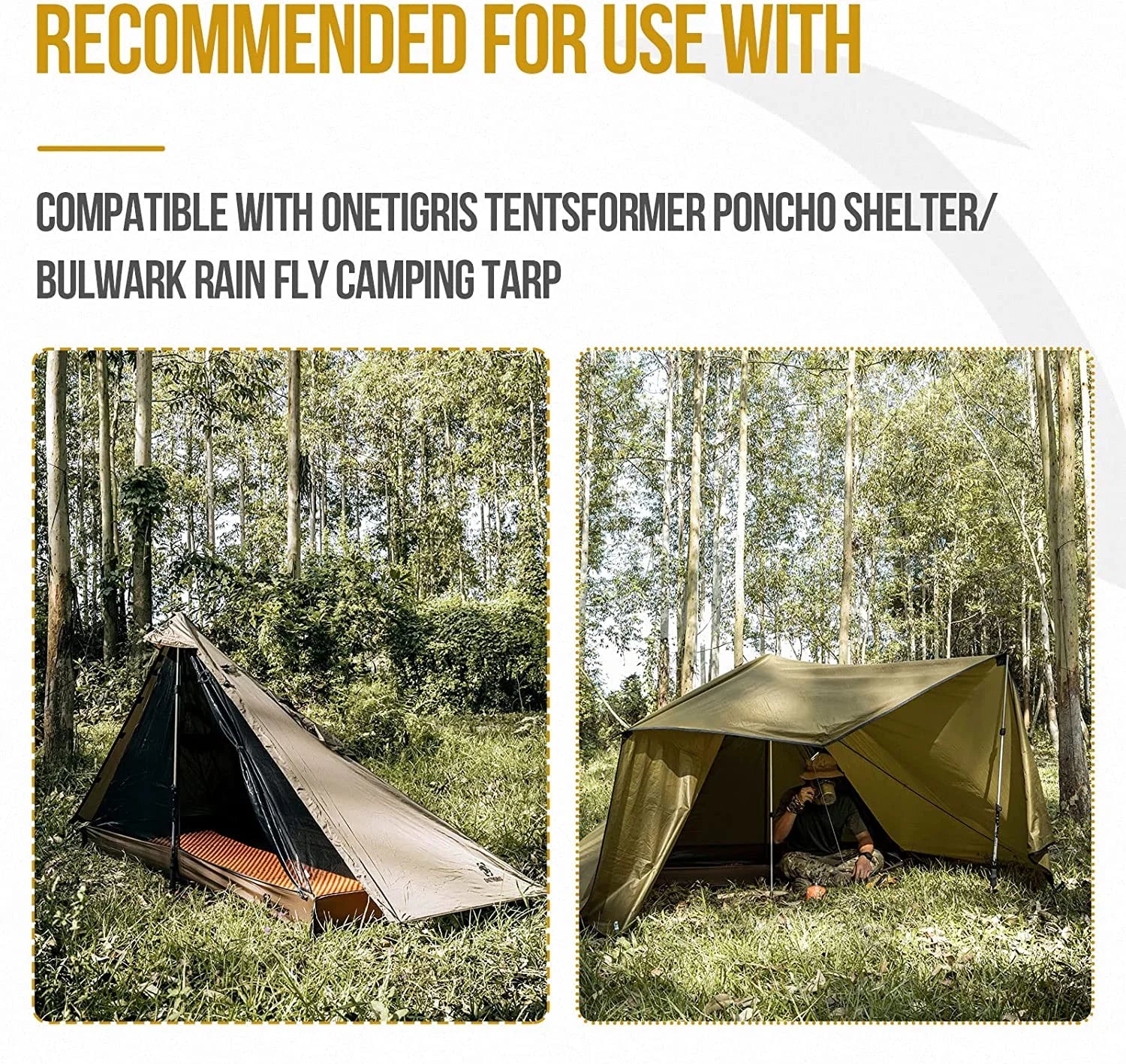 Ultralight 1 Person Mesh Teepee Tent with Waterproof Bathtub Floor for Camping Hiking Backpacking
