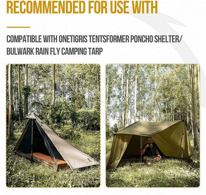 Ultralight 1 Person Mesh Teepee Tent with Waterproof Bathtub Floor for Camping Hiking Backpacking