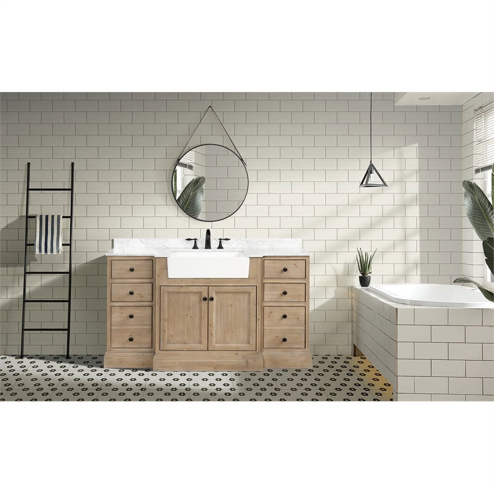 Ari Kitchen & Bath Kelly 60" Solid Wood Bathroom Vanity in Weathered Fir