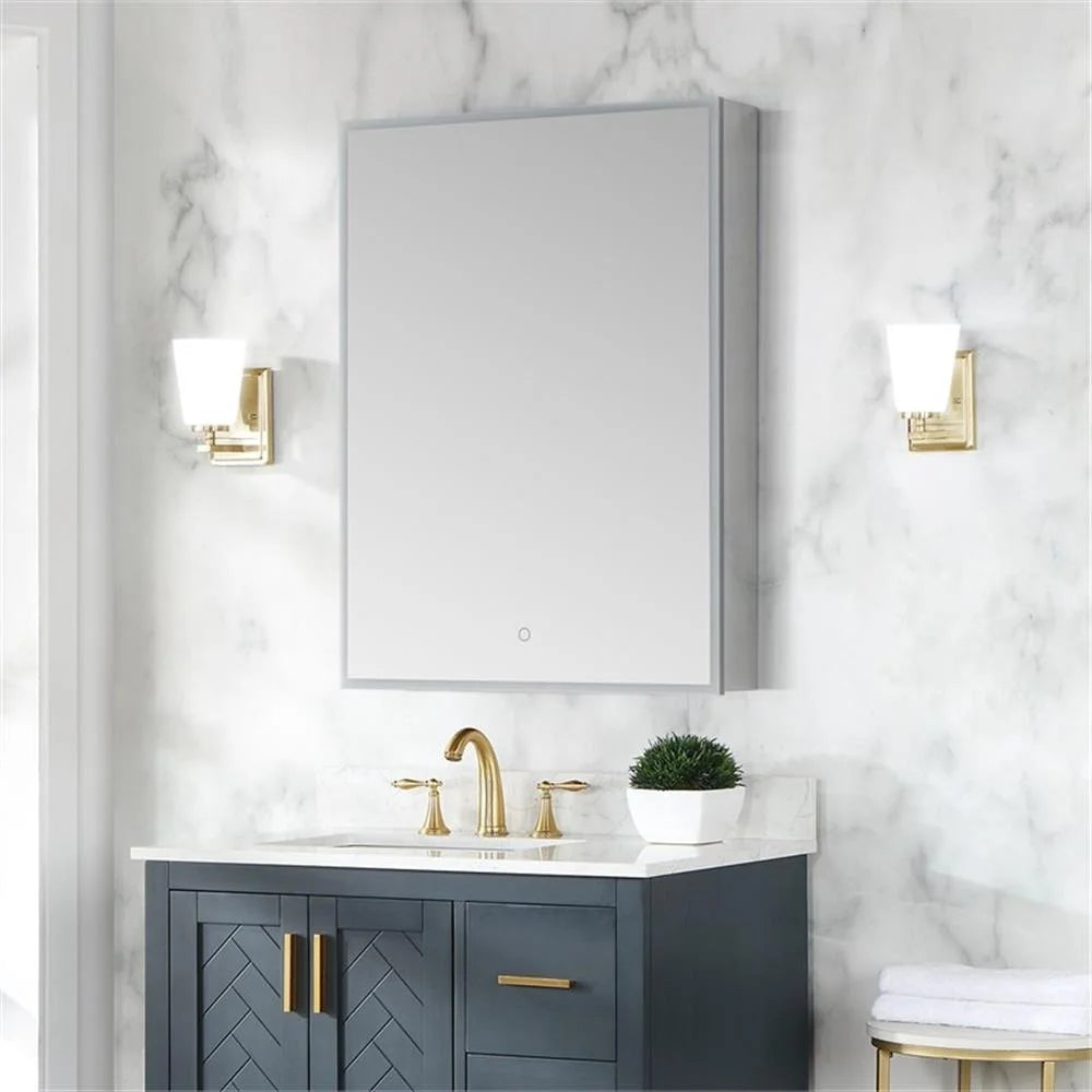 Carsoli Rectangle 24" Frameless Surface-Mount/Recessed LED Lighted Bathroom Medicine Cabinet