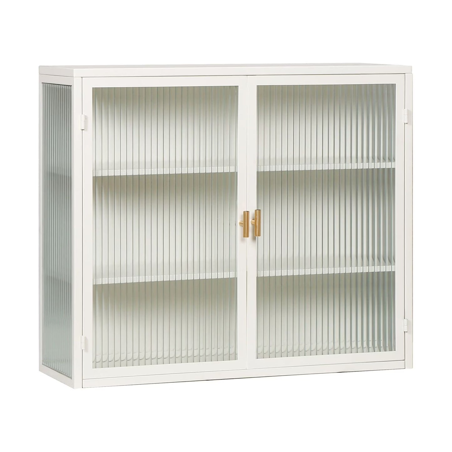 27.56"Modern Wall Cabinet with Glass Doors, Bathroom Cabinet with Featuring Three-tier Storage for Entryway Living Room, Bathroom or Dining Room, Mint Green