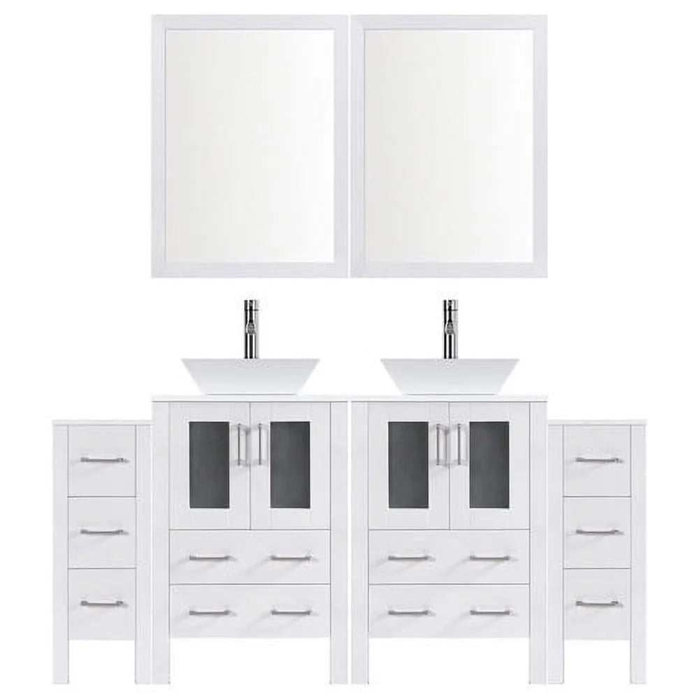LessCare Modern 84'' Double Bathroom Vanity Set with Mirror