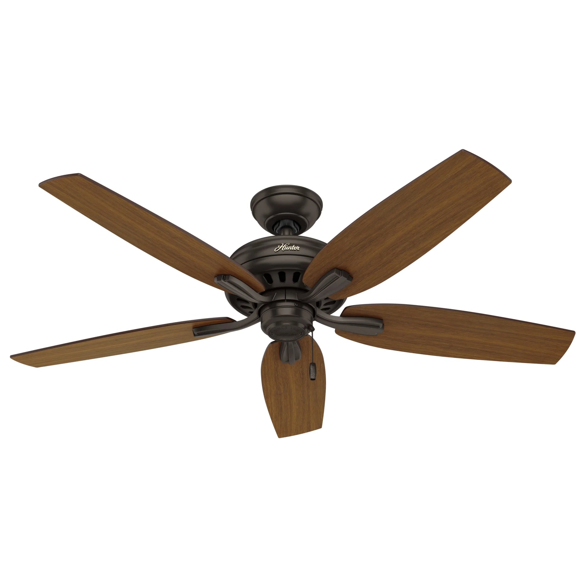 Hunter - Newsome Indoor/Outdoor Ceiling Fan, 52-inch, Premier Bronze, Traditional-style, 3-speed WhisperWind Motor, 53323, for porches, patios, sunrooms, bathrooms