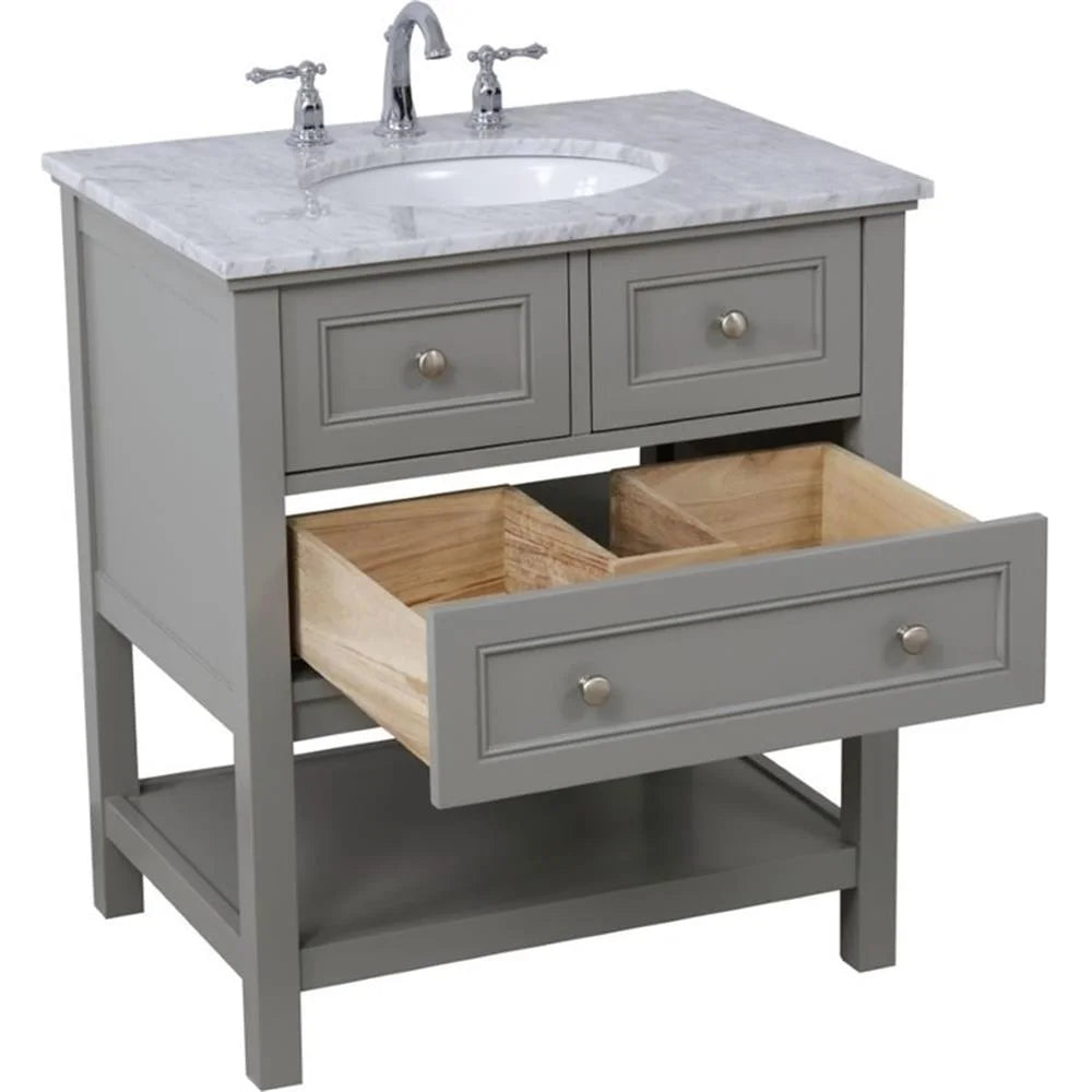 30 in. single bathroom vanity set in Grey