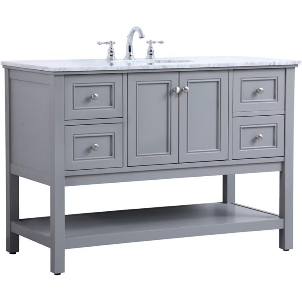48 in. single bathroom vanity set in Black