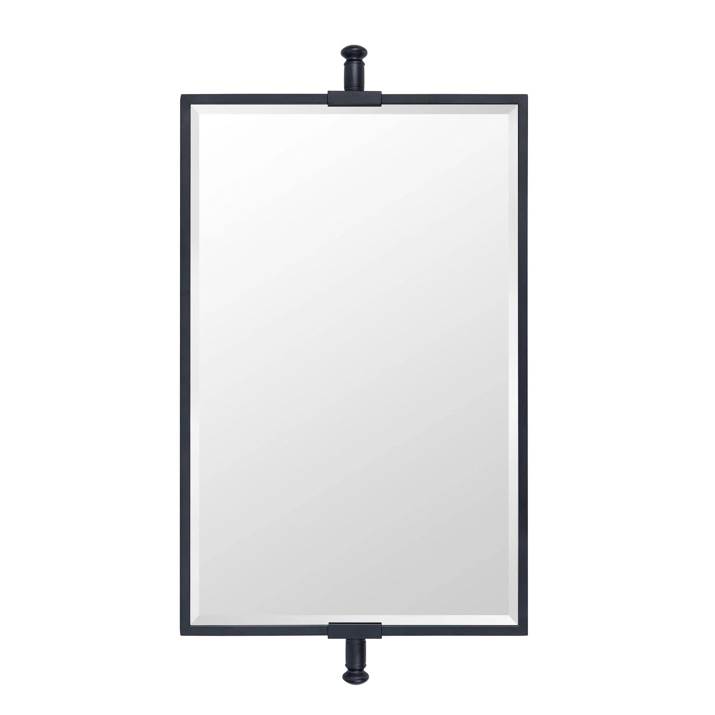 TEHOME Black Beveled Rectangle Pivot-N-View Bathroom Vanity Mirror 14x22"