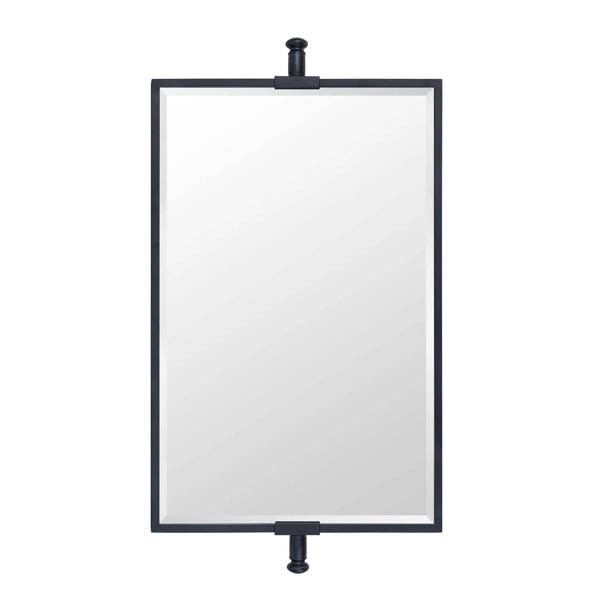 TEHOME Black Beveled Rectangle Pivot-N-View Bathroom Vanity Mirror 14x22"