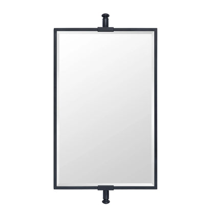 TEHOME Black Beveled Rectangle Pivot-N-View Bathroom Vanity Mirror 14x22"