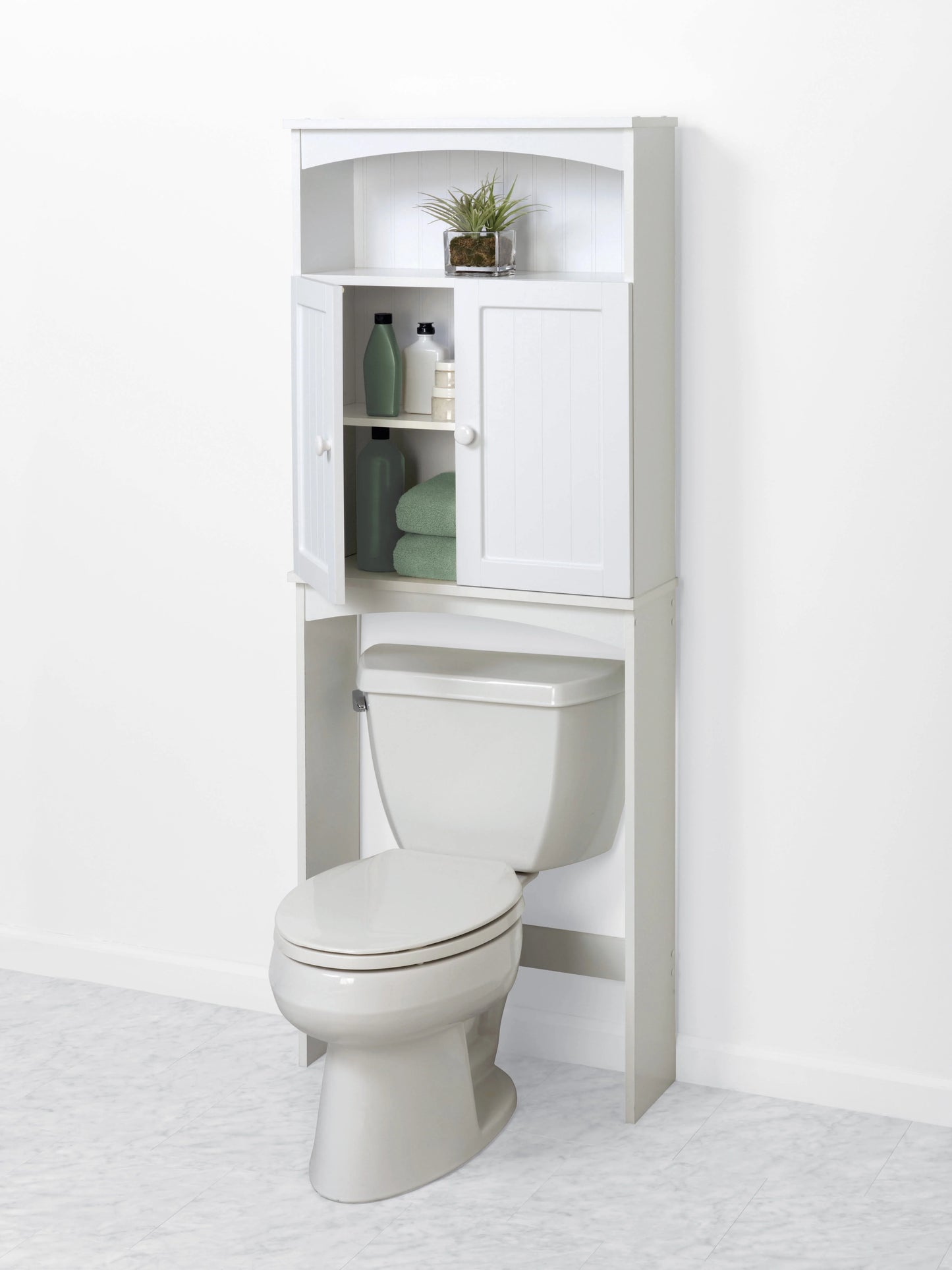 Zenna Home Cottage Collection over the Toilet Spacesaver, Bathroom Storage Shelves, White