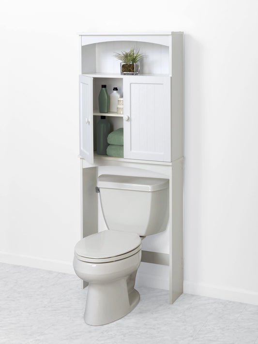 Zenna Home Cottage Collection over the Toilet Spacesaver, Bathroom Storage Shelves, White
