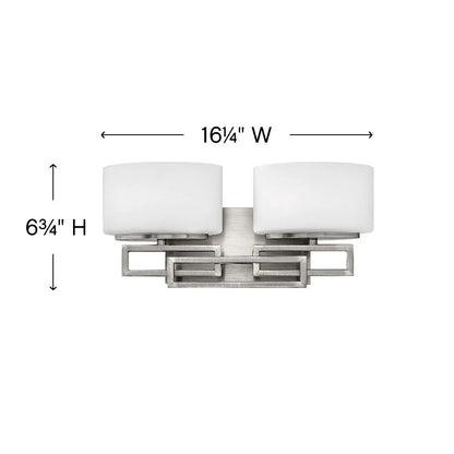 5102BR-Hinkley Lighting-Lanza - 2 Light Bath Vanity in Transitional Style - 16.25 Inches Wide by 6.75 Inches High-Brushed Bronze Finish-Halogen
