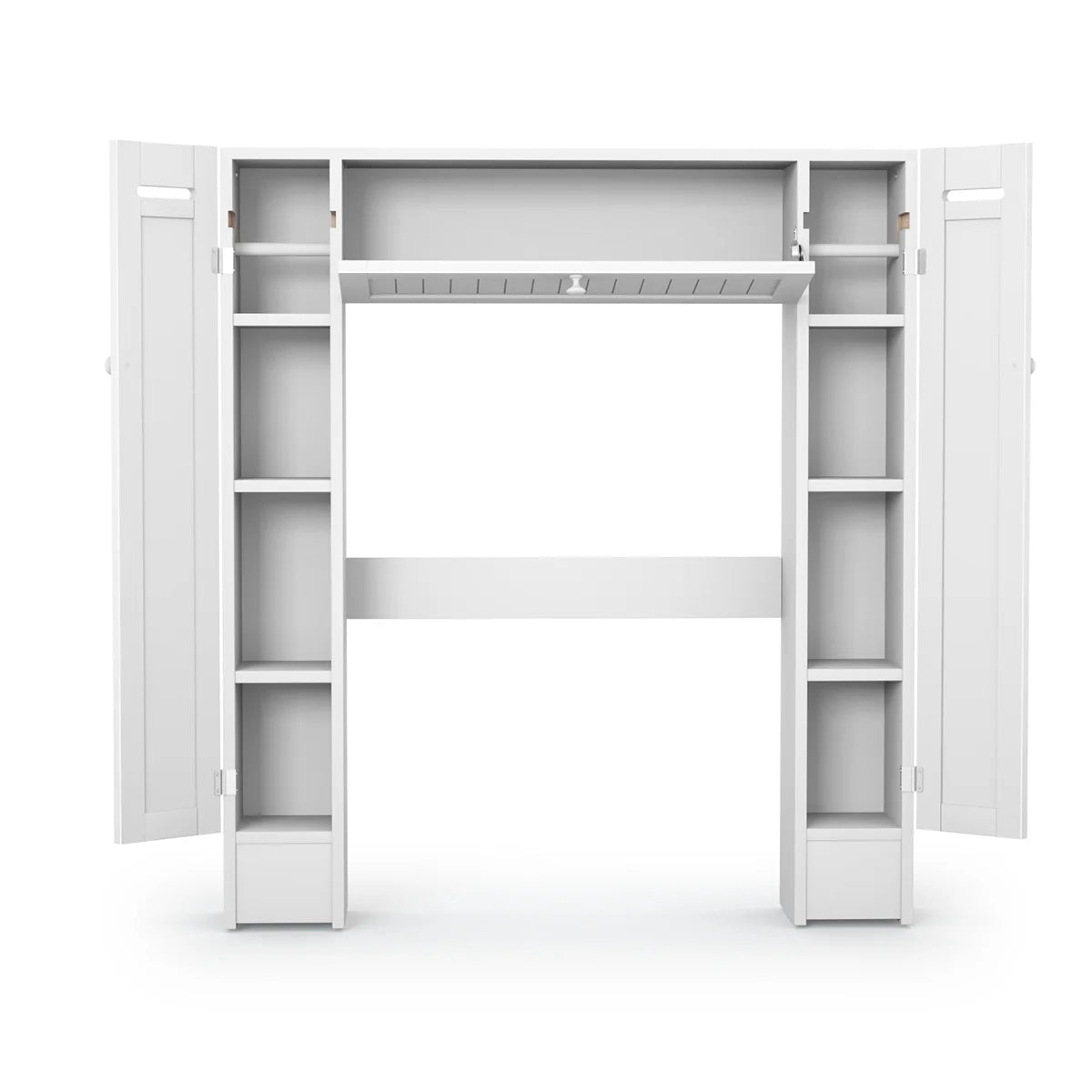 Topbuy Wooden Cabinet Bathroom Spacesaver Over The Toilet Storage Cabinet w/ Drop Door White