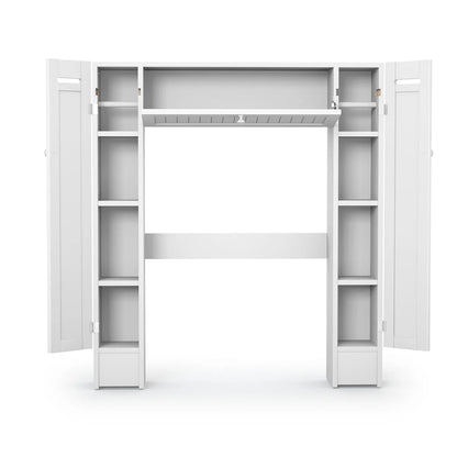 Topbuy Wooden Cabinet Bathroom Spacesaver Over The Toilet Storage Cabinet w/ Drop Door White