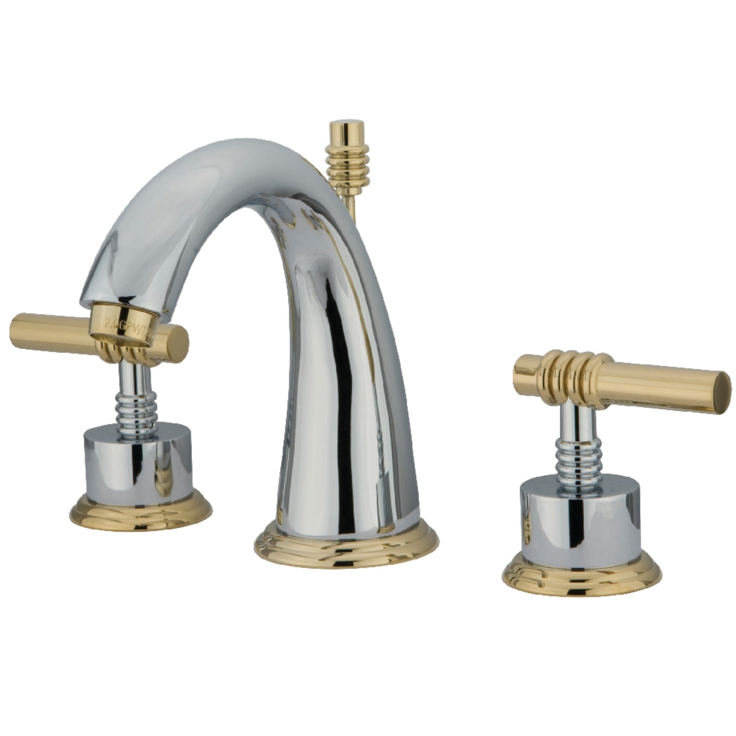 Kingston Brass KS2962ML Milano Widespread Bathroom Faucet, Polished Brass